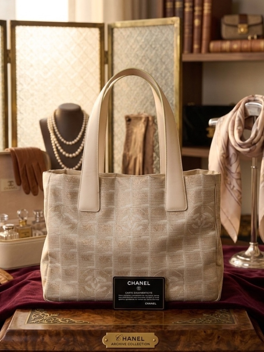 Chanel New Travel Line Tote Bag w/COA